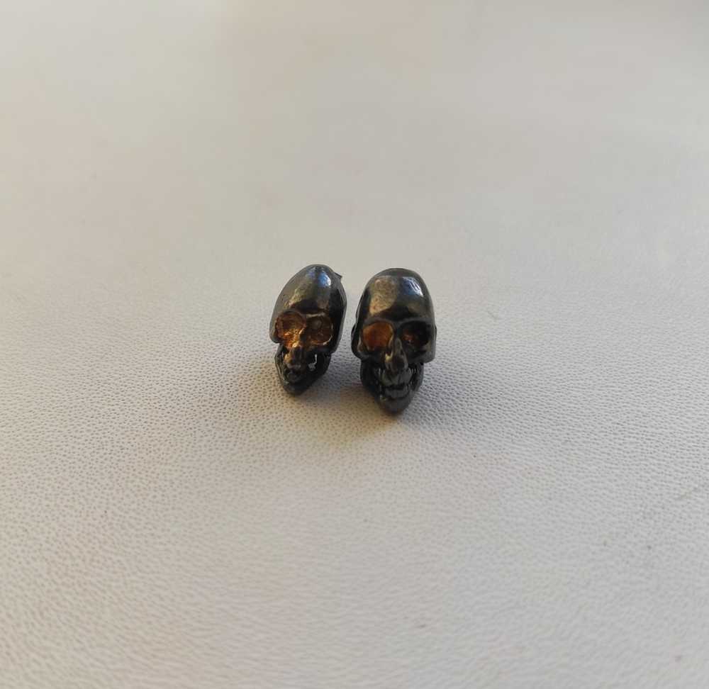 Chin Teo - SILVER SKULL EARRINGS WITH GOLD EYEBAL… - image 4