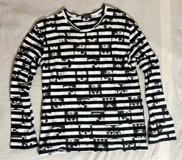 Comme des Garçons Homme Plus Skulls Print Striped… - image 1