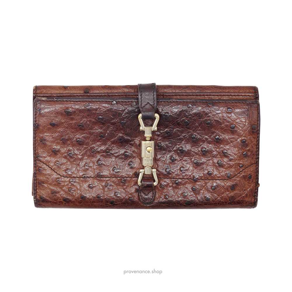 GUCCI Long Wallet - Brown Ostrich Leather - image 1