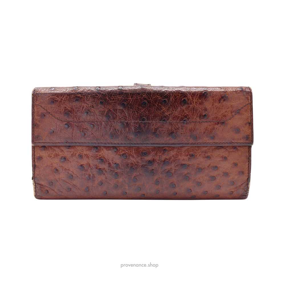 GUCCI Long Wallet - Brown Ostrich Leather - image 2