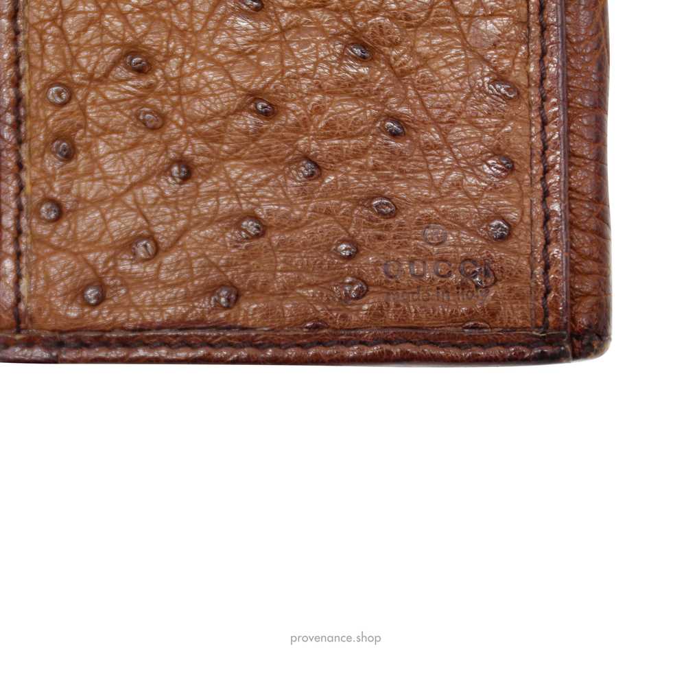 GUCCI Long Wallet - Brown Ostrich Leather - image 7