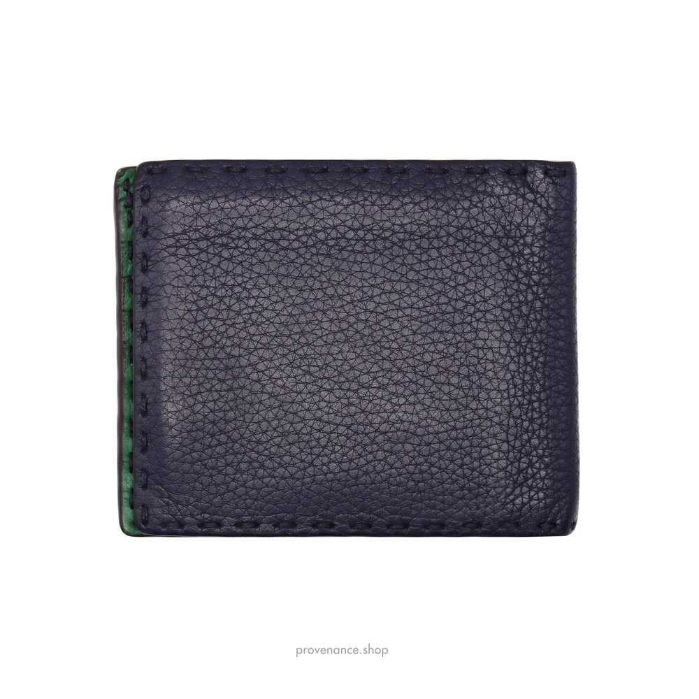 Fendi Selleria Horizontal Wallet - Navy Roman Lea… - image 2