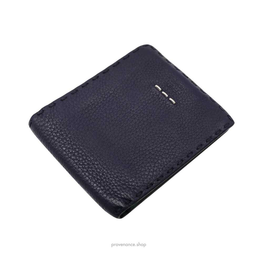 Fendi Selleria Horizontal Wallet - Navy Roman Lea… - image 3