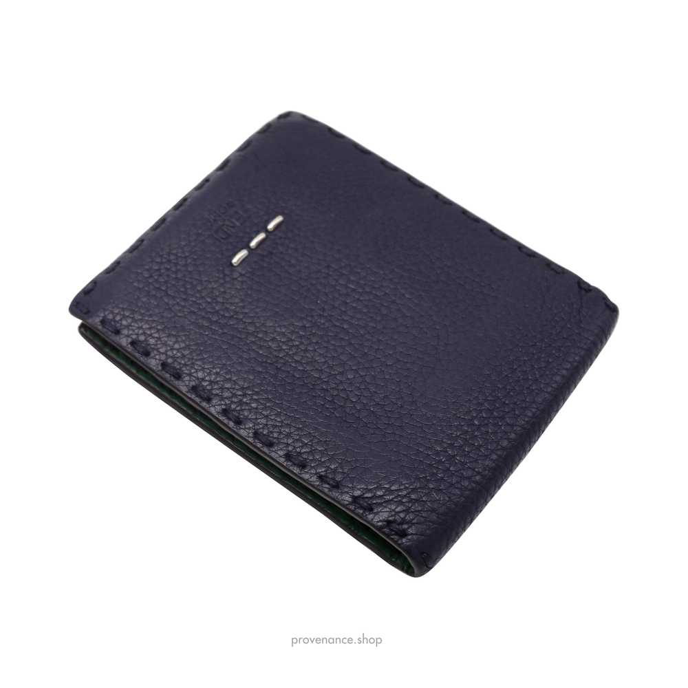 Fendi Selleria Horizontal Wallet - Navy Roman Lea… - image 4