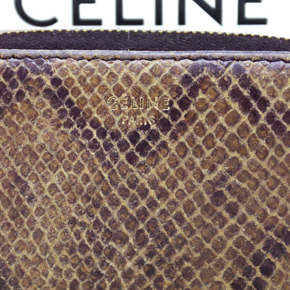 Celine Compact Zip Wallet - Brown Python - image 4