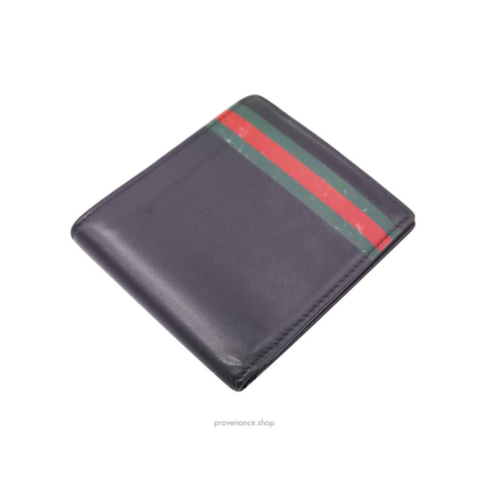 GUCCI Leather Bifold Wallet with Web - Black - image 3
