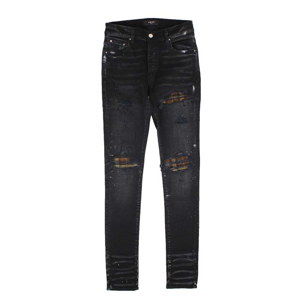 Amiri MX1 PLAID Aged Black Straight-Fit Jeans Siz… - image 1