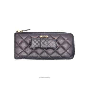 Prada Long Wallet - Quilted Black Calfskin Leather
