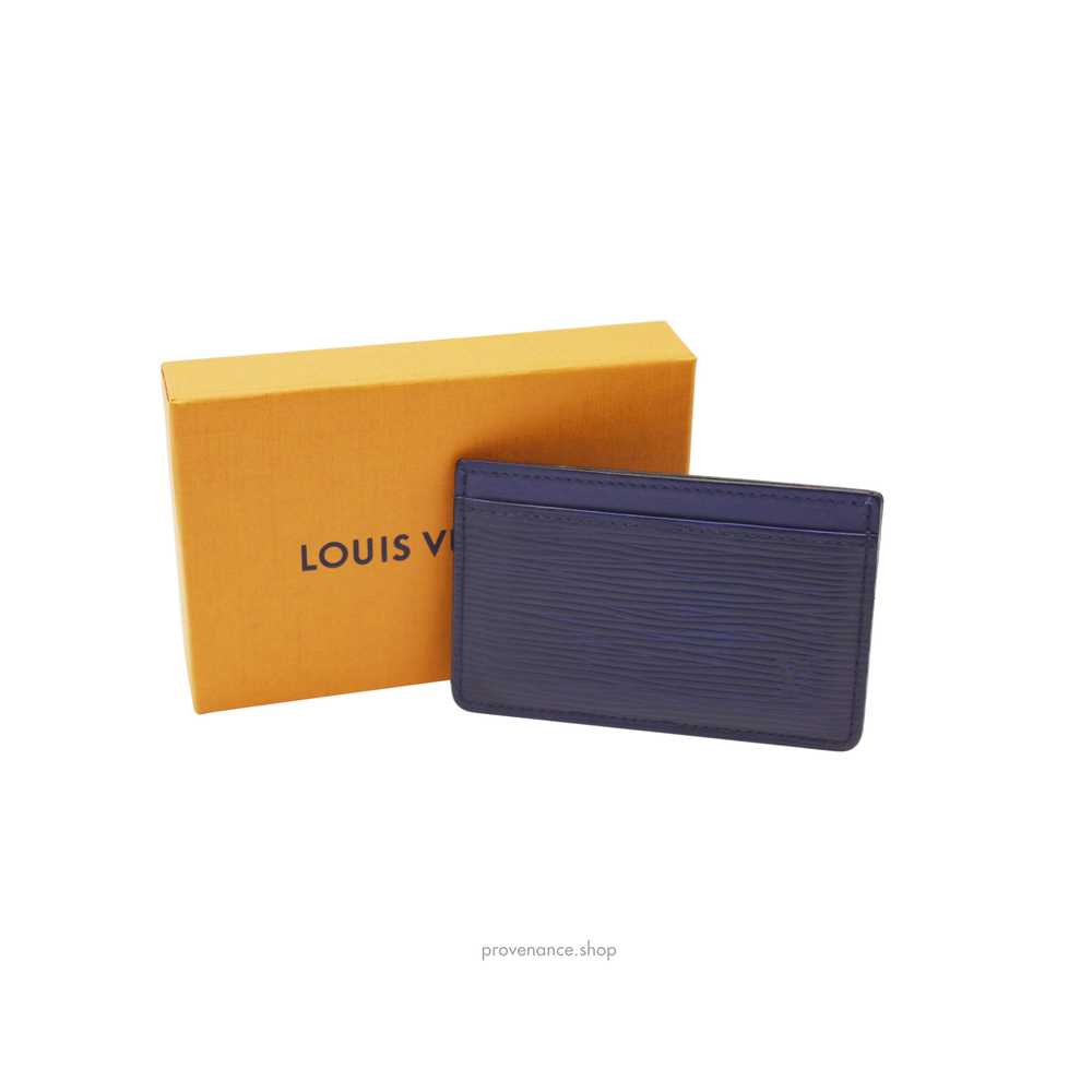 Louis Vuitton Card Holder Wallet - Navy Blue Epi … - image 2