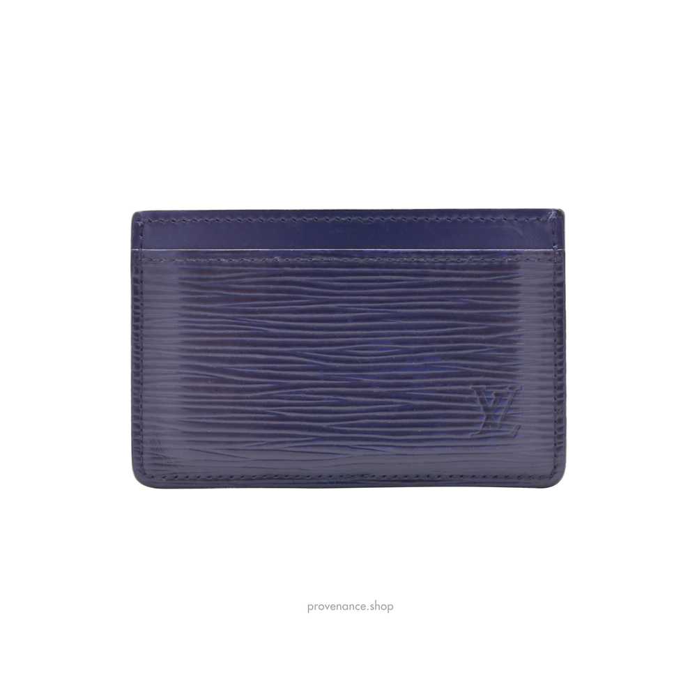 Louis Vuitton Card Holder Wallet - Navy Blue Epi … - image 3