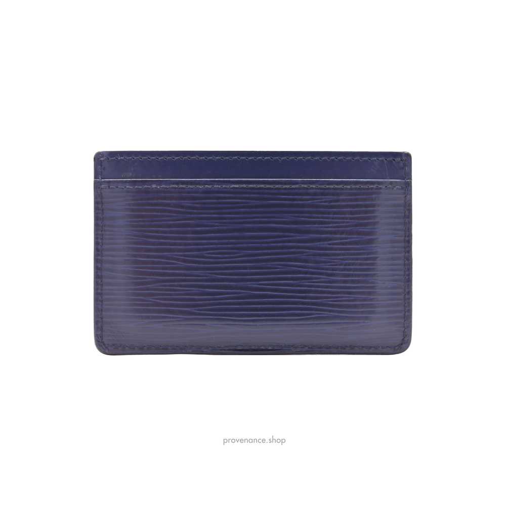 Louis Vuitton Card Holder Wallet - Navy Blue Epi … - image 4