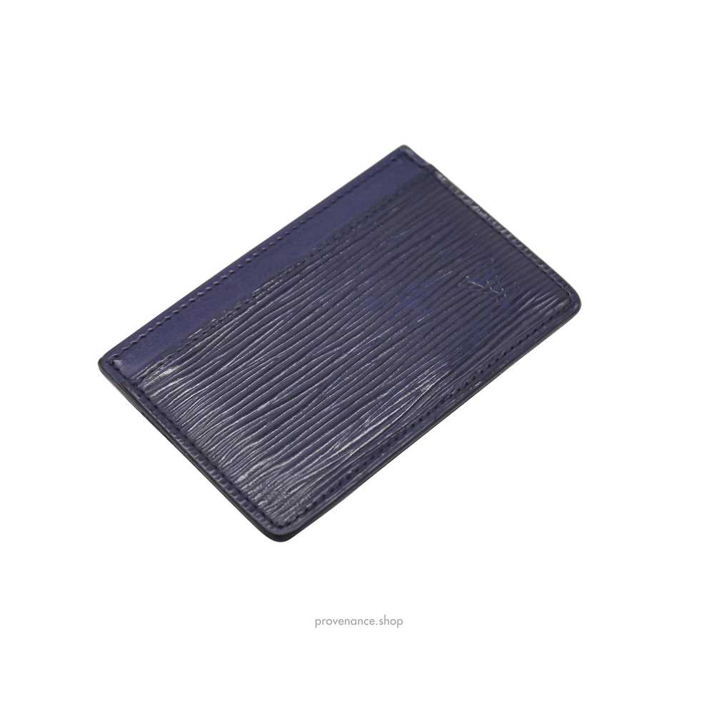 Louis Vuitton Card Holder Wallet - Navy Blue Epi … - image 5