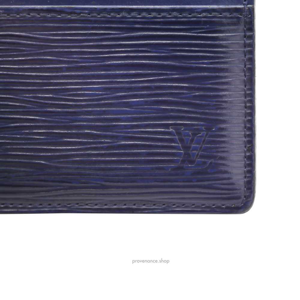 Louis Vuitton Card Holder Wallet - Navy Blue Epi … - image 7