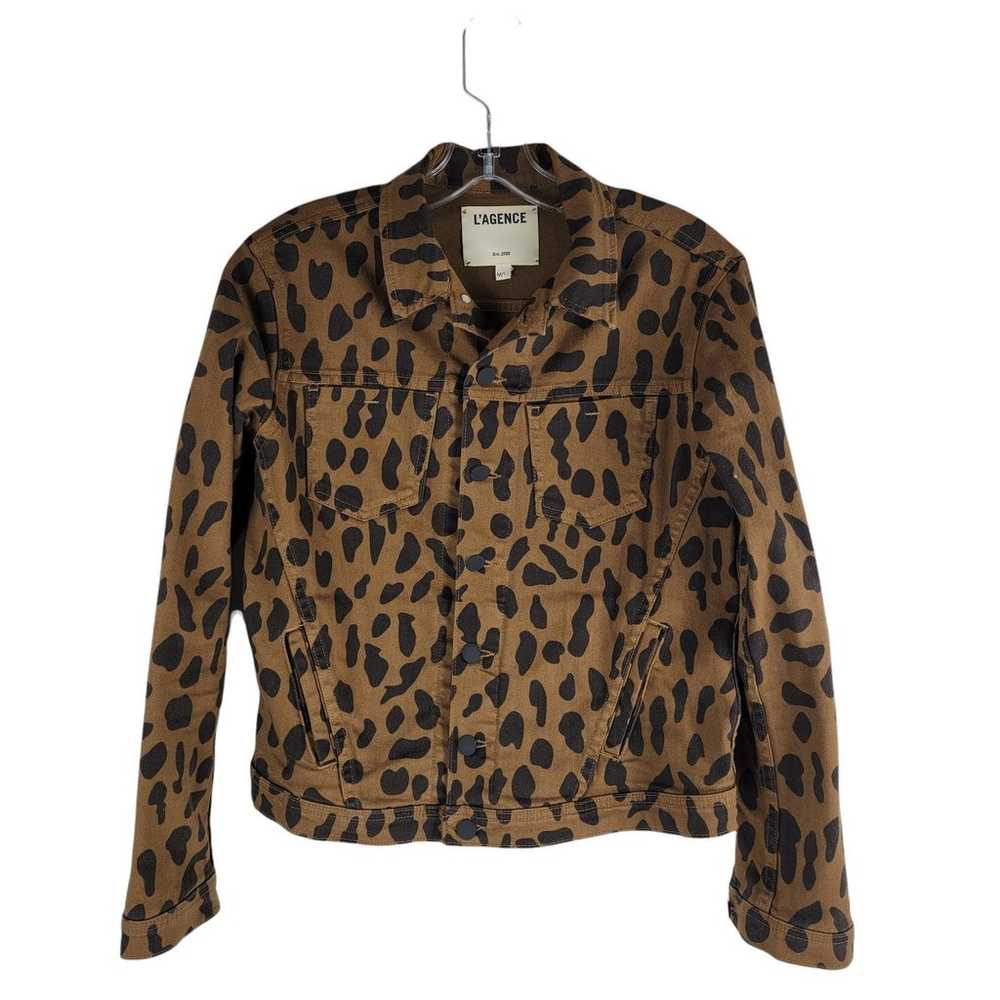 L'agence Cheetah Animal Print Jean Denim Jacket B… - image 2