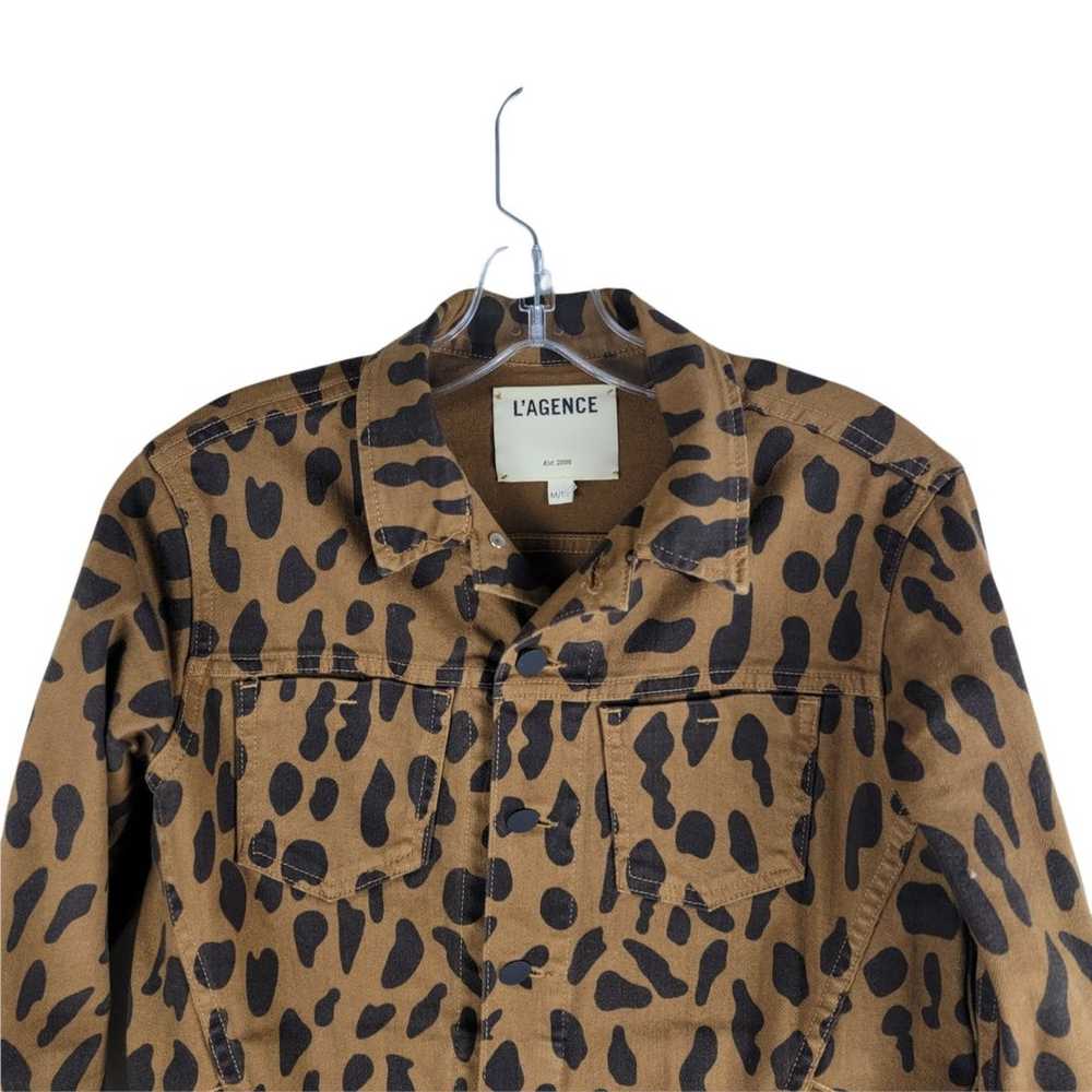 L'agence Cheetah Animal Print Jean Denim Jacket B… - image 3