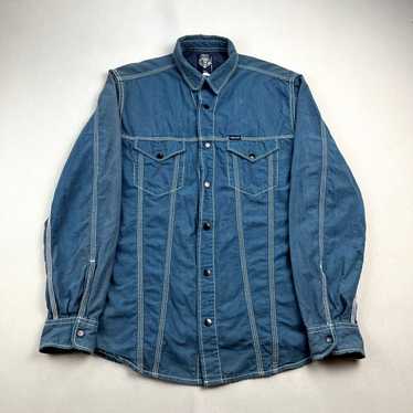 Diesel Diesel Shirt Western Cowboy Large Blue Sli… - image 1