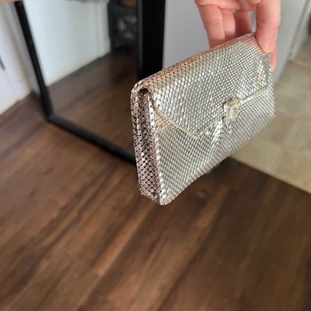 Vintage Whiting & Davis Silver Mesh Clutch with R… - image 10