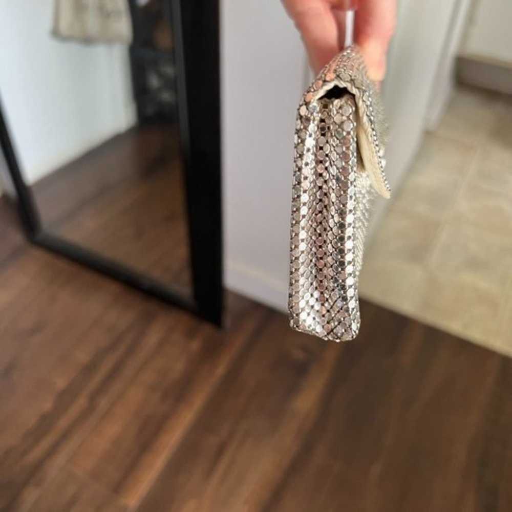 Vintage Whiting & Davis Silver Mesh Clutch with R… - image 11