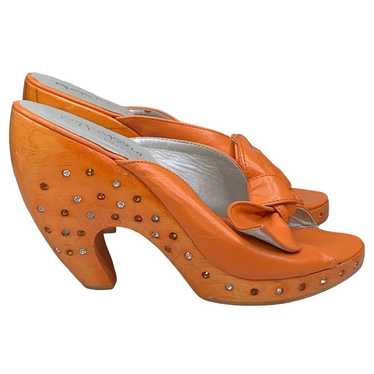 Vintage Paloma Barcelo Women’s Orange Leather Woo… - image 1