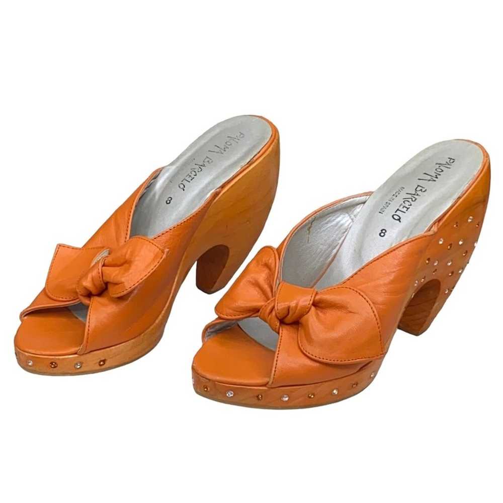 Vintage Paloma Barcelo Women’s Orange Leather Woo… - image 3