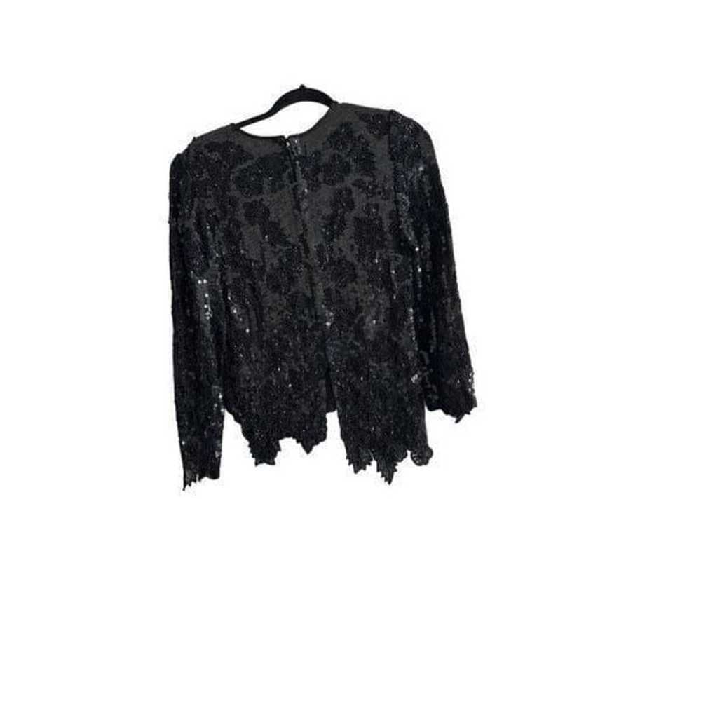 Vintage  Judith Ann Creations black sequined Silk… - image 2