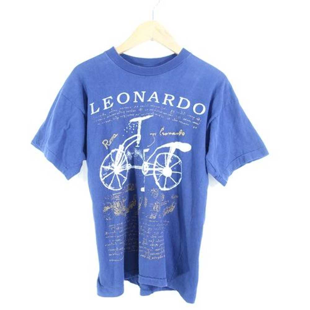 Vintage 80S Leonard Da Vinci Bicycle Tee Leonardo… - image 1
