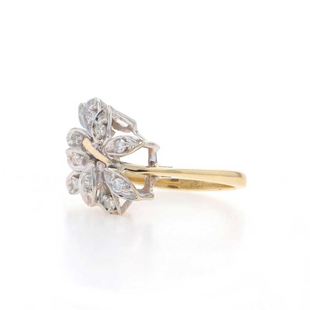 Yellow Gold Diamond Vintage Cluster Cocktail Bypa… - image 3