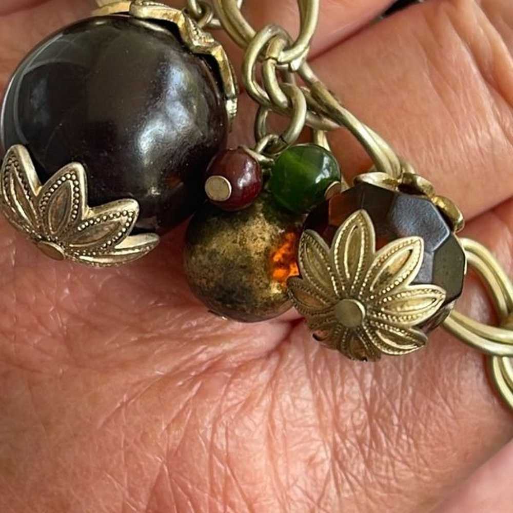 Vintage beaded mixed media  charm bracelet - image 3