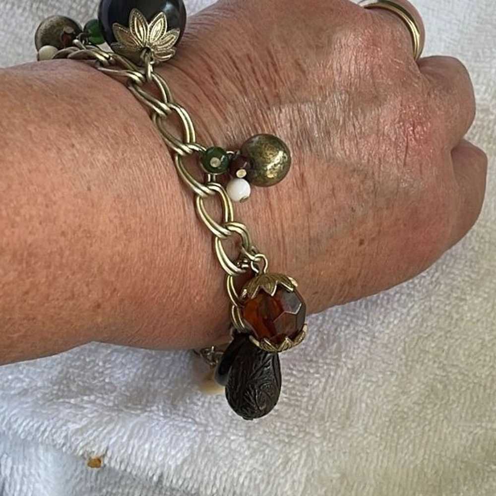 Vintage beaded mixed media  charm bracelet - image 6