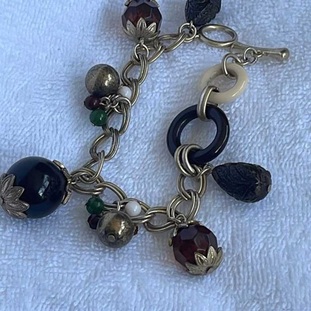 Vintage beaded mixed media  charm bracelet - image 9