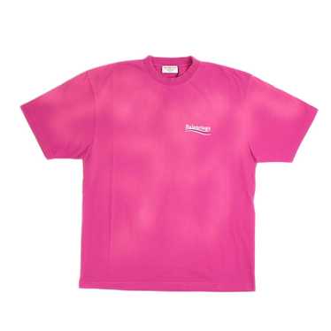 Balenciaga Dark Fuchsia/Wht/Blu Oversize T-Shirt … - image 1