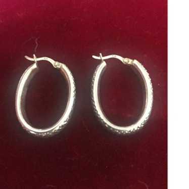 Sterling silver vintage oval hoop Earrings