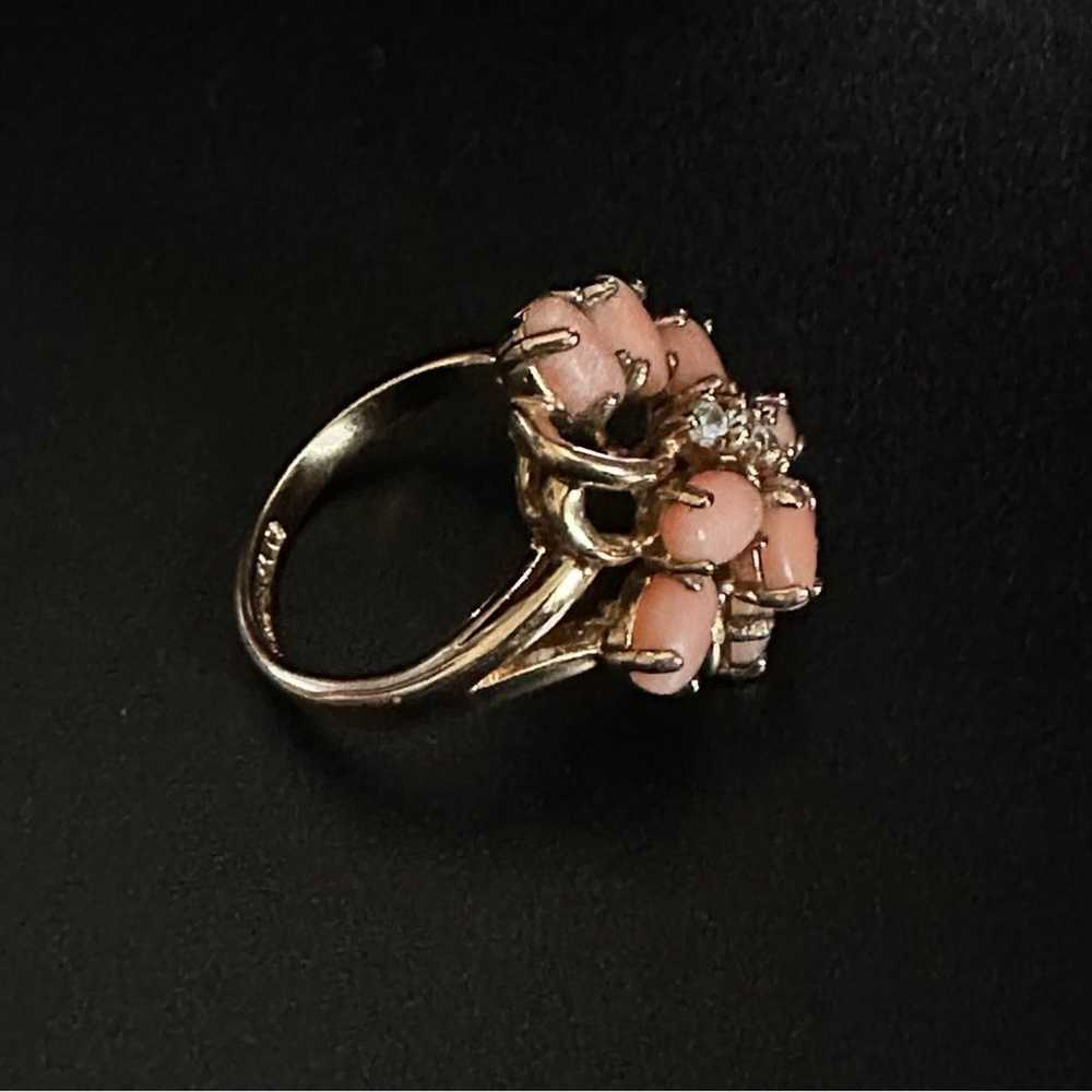 Vintage Uncas Coral Cluster And Glass Gold Plated… - image 7