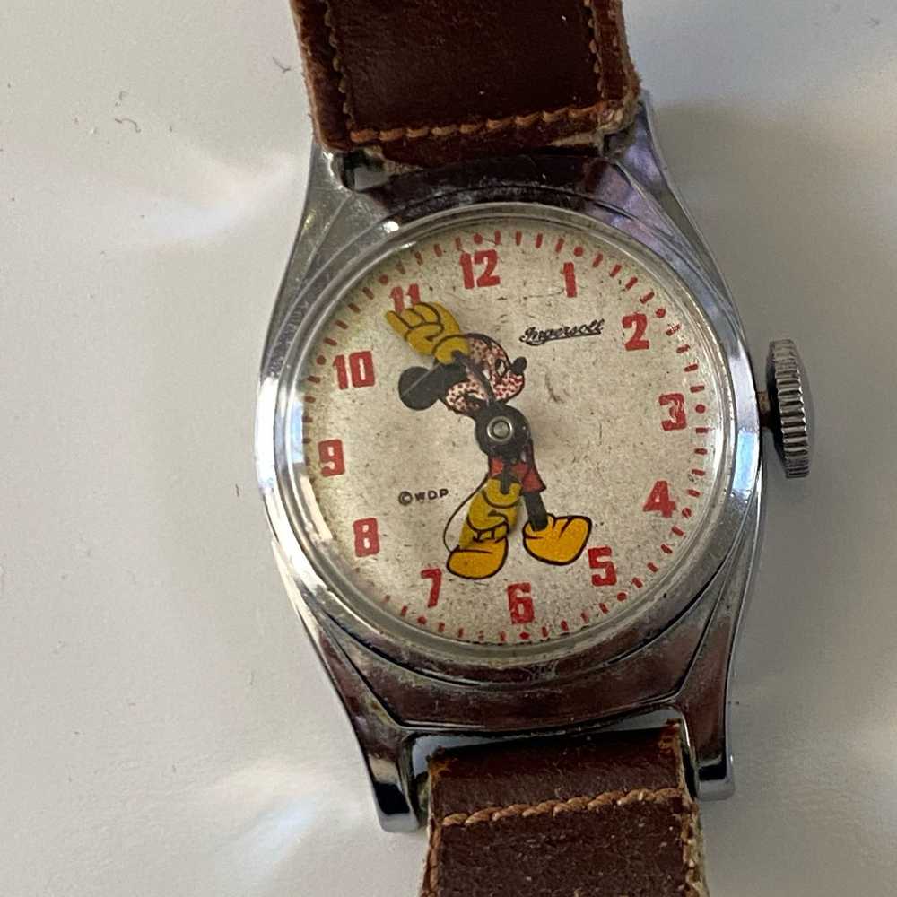 Mickey Mouse Mickey Mouse Leather Mechanical Watc… - image 1