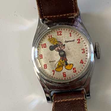 Mickey Mouse Mickey Mouse Leather Mechanical Watc… - image 1