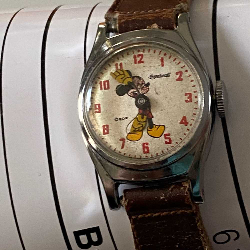 Mickey Mouse Mickey Mouse Leather Mechanical Watc… - image 2