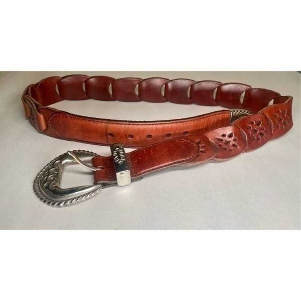 Vintage 90’s Brown Leather Belt Women's Size M We… - image 12