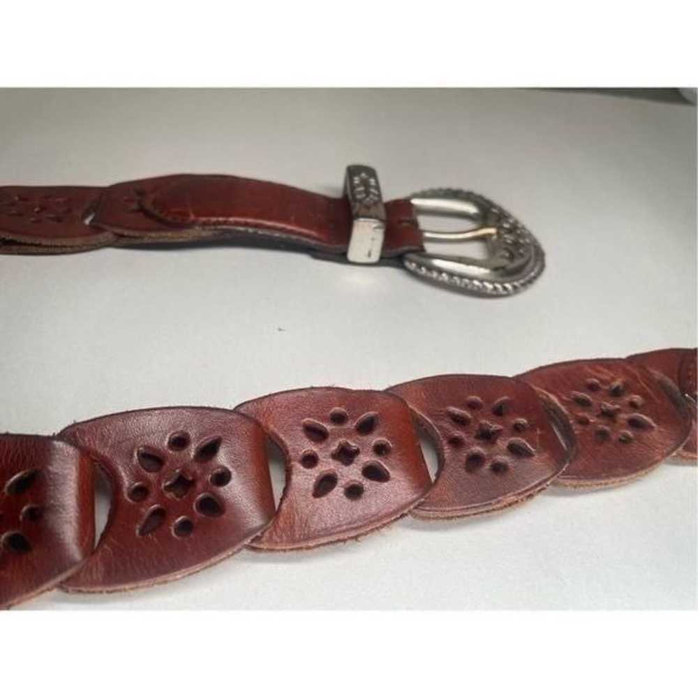 Vintage 90’s Brown Leather Belt Women's Size M We… - image 8