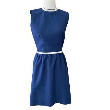 Handmade Vintage 70s Navy Blue Dress Small