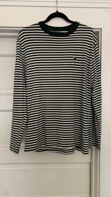 Aime Leon Dore Green and White Striped Long Sleeve