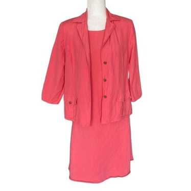 Talbots Sleeveless Linen Dress Jacket Pockets Sui… - image 1