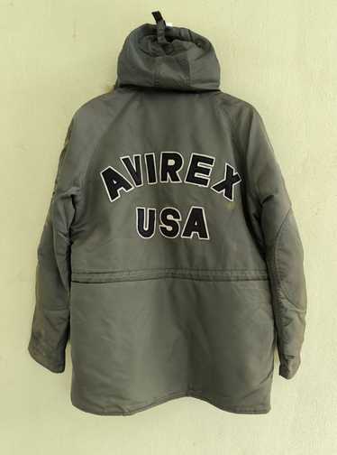 Avirex × Military Vintage AVIREX USA parka fur hoo