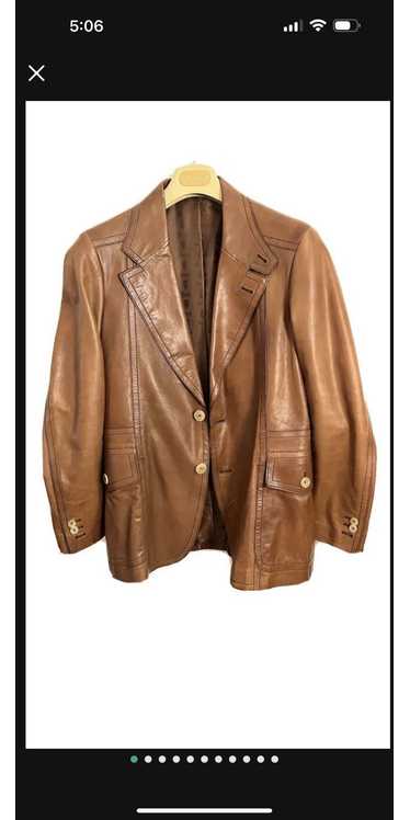 Gucci Gucci leather blazer cognac cuoio