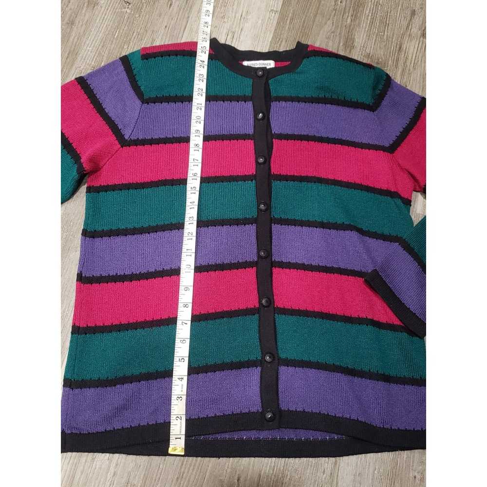 Alfred Dunner Multi Color Striped Button Up Long … - image 5
