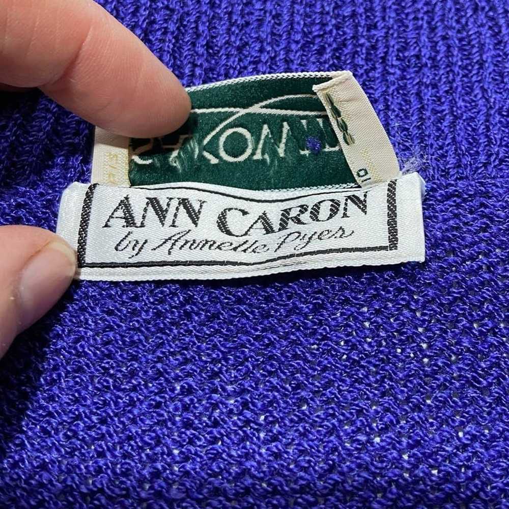 Ann Caron Sakowitz Purple Knit Women's Size Small… - image 4