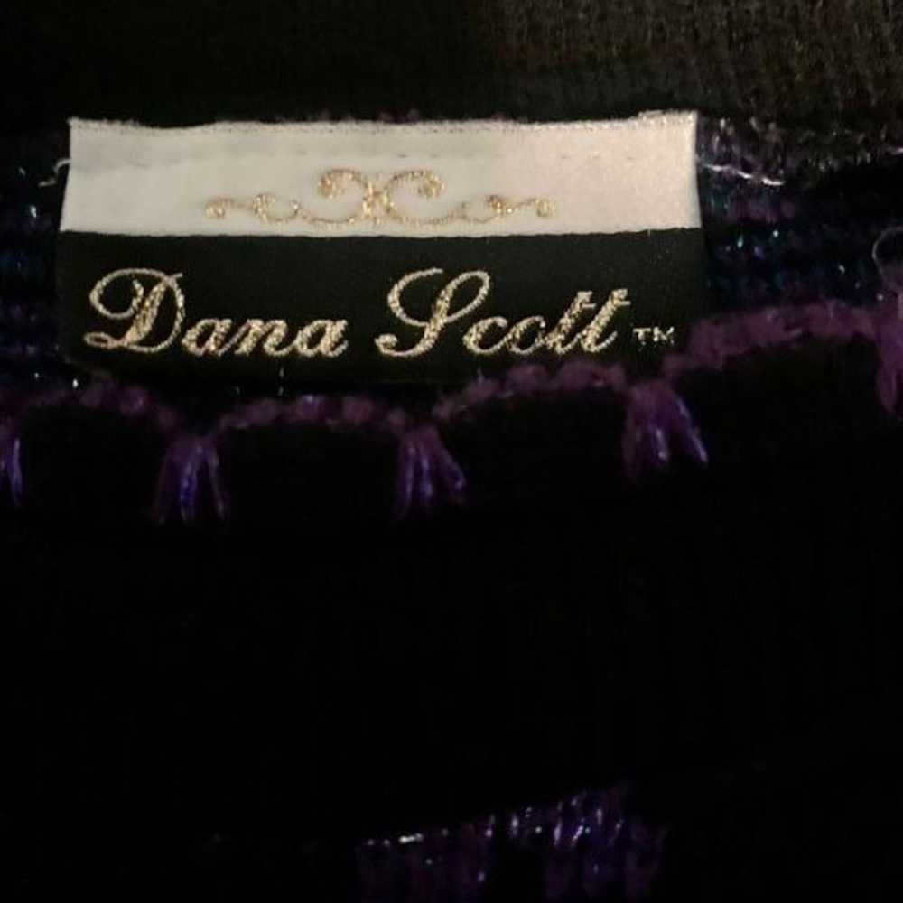 Dana Scott Vintage Black & Purple Sparkle Chunky … - image 7