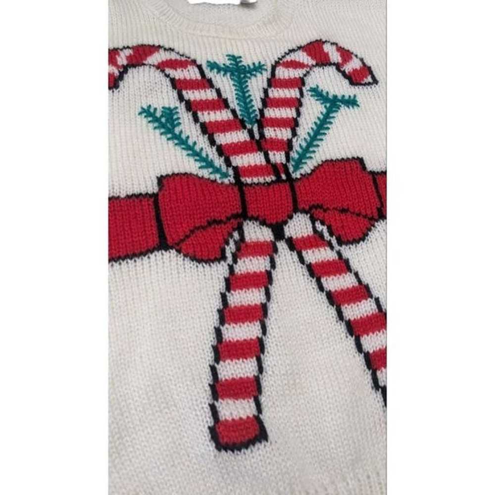 Candy Cane Acrylic Knit Ugly Christmas Sweater Me… - image 3