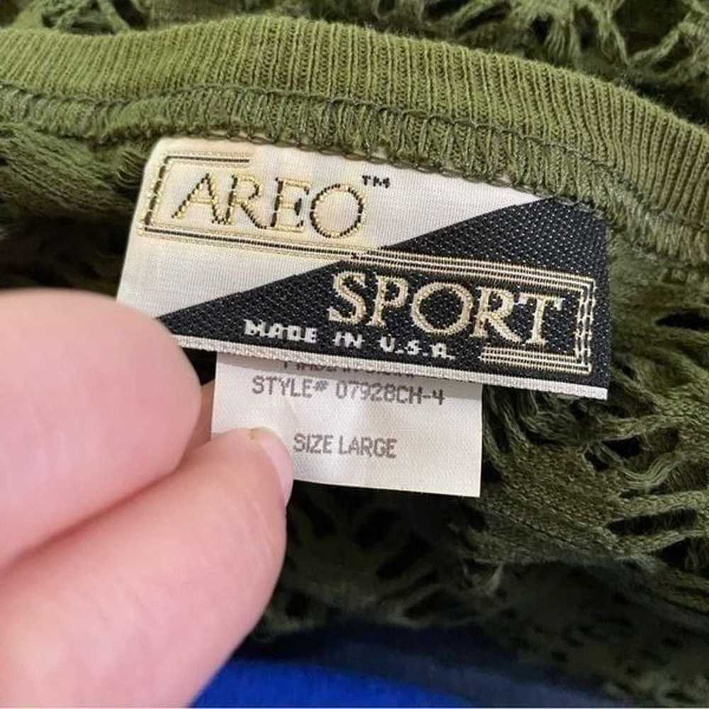 Vintage Y2K Areo Sport Open Knit Long Button Fron… - image 3