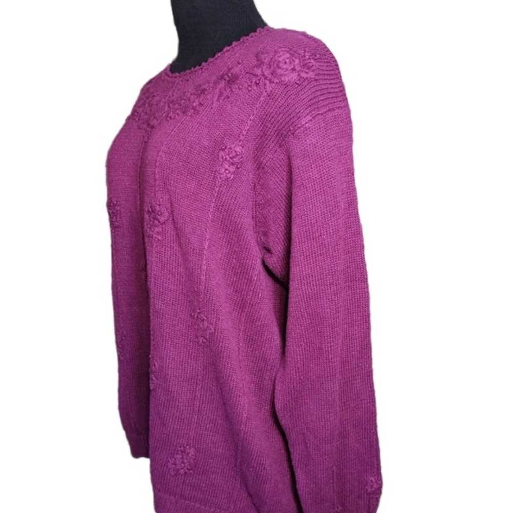 Signature by Nothern Isles Sweater Purple Floral … - image 3