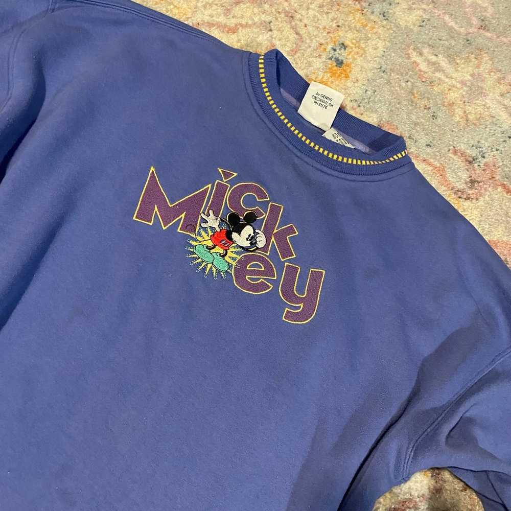 Vintage 80s / 90s Disney Mickey Mouse purple swea… - image 2